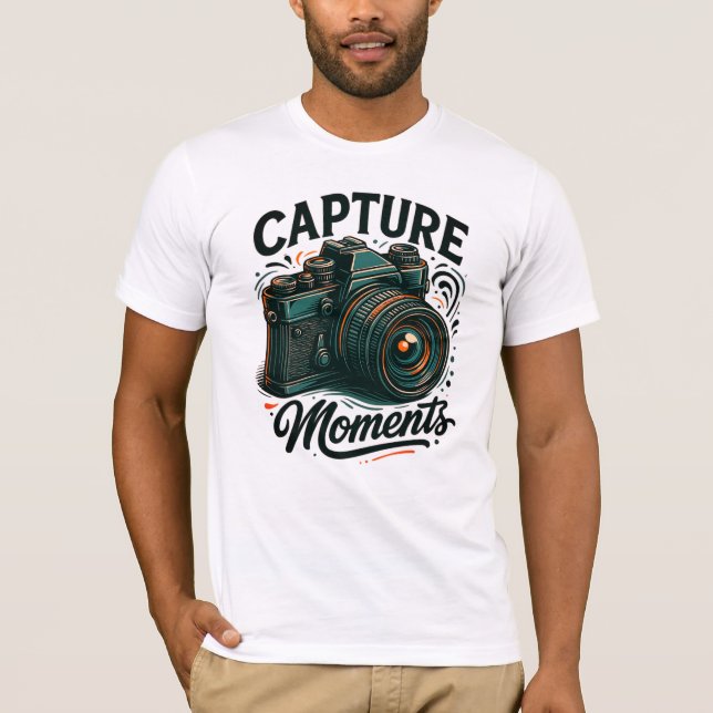 Camiseta Capture Moments Retro Camera Art T-Shirt (Anverso)