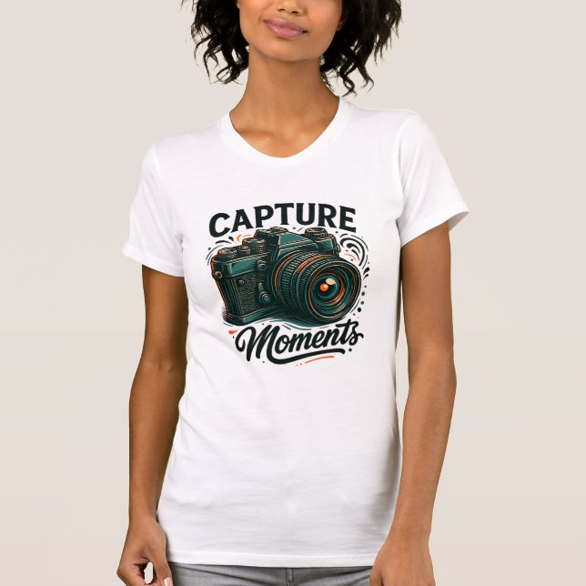 Camiseta Capture Moments Retro Camera Art T-Shirt (Anverso)