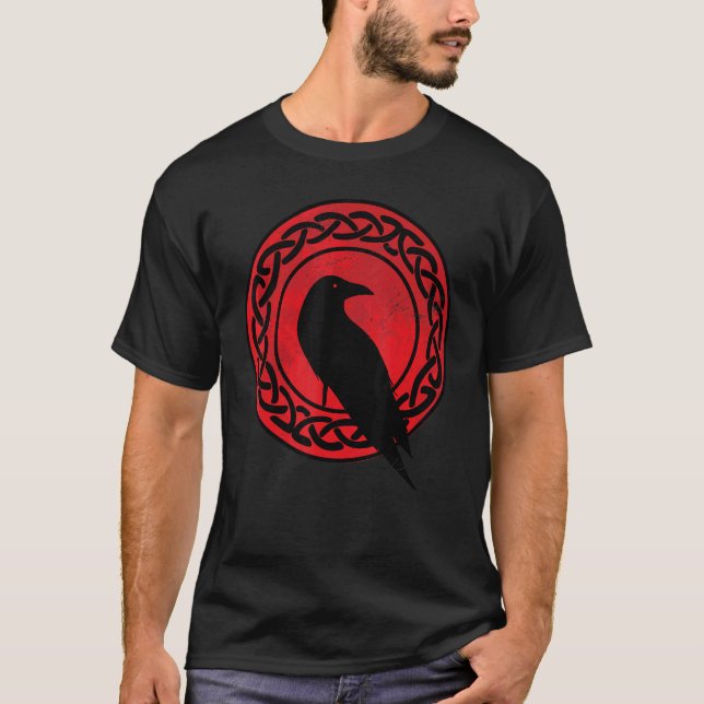 Camiseta Capucha negra oculta Japón gótica raven luna roja (Anverso)