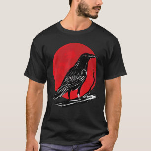 Camiseta Capucha negra oculta Japón gótica raven luna roja