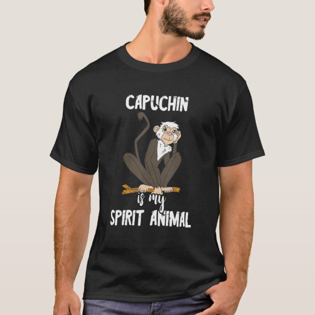 Camiseta Capuchin Es Mi Espíritu Animal Ape Monkey Wildlife (Anverso)