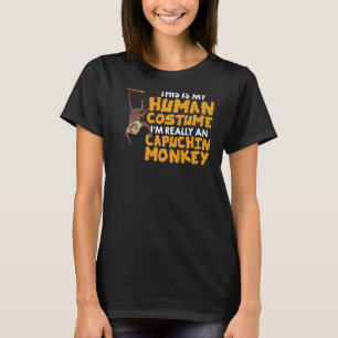 Camiseta Capuchin Mono Cubo Alimento en jaula Animal