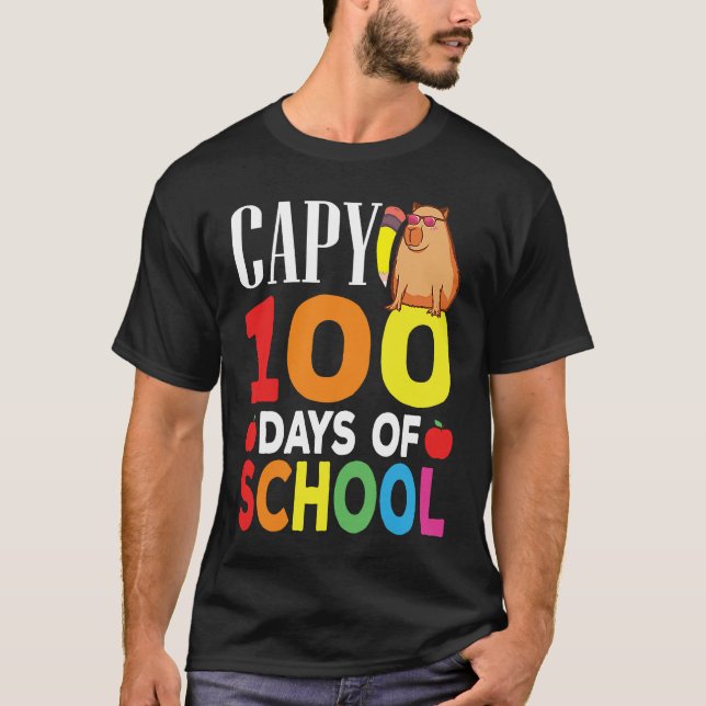 Camiseta Capy 100 Days Of School Teacher Capybara (Anverso)