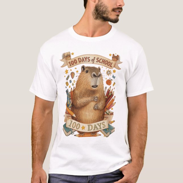 Camiseta Capy 100 Días de Escuela (Anverso)