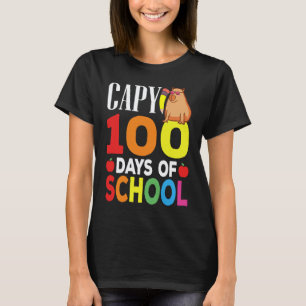 Camiseta Capy 100 Días De Escuela Maestro Capybara