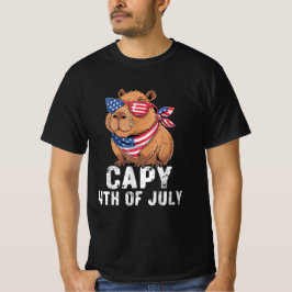 Camiseta Capy 4 de julio Bandera de los Estados Unidos Gafa