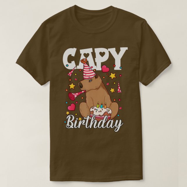 Camiseta Capy Birthday Capybara Plush Cappybara Capybara  (Diseño del anverso)