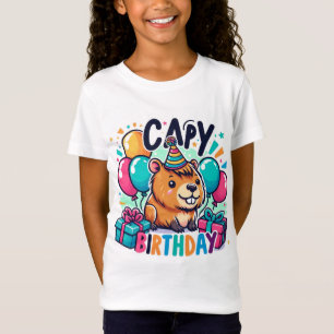 Camiseta Capy Birthday Cute Floral Capybara Fiesta