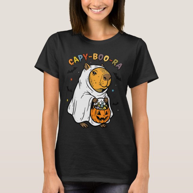 Camiseta Capy-boo-ra Cappy Halloween Funny Capybara Costume (Anverso)