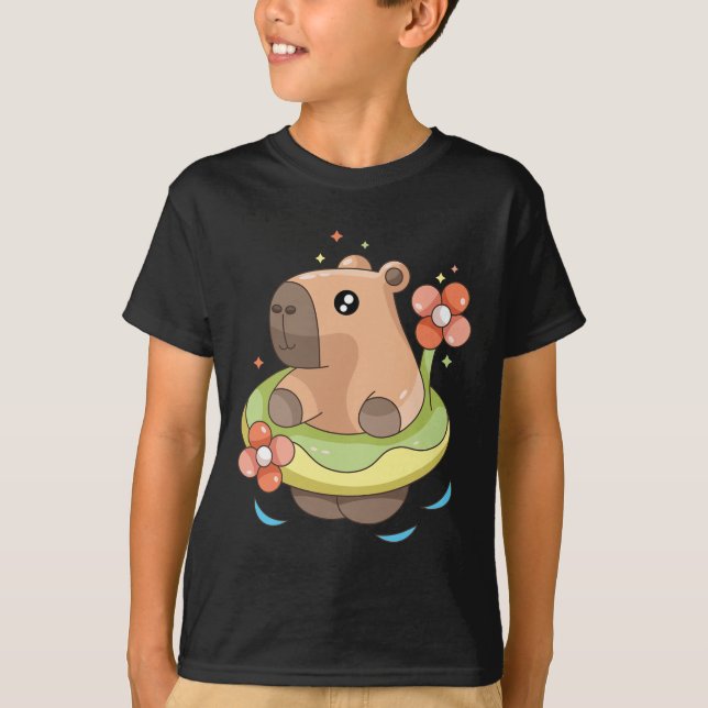 Camiseta Capy Capybara Floatie Divertida Navidad En Julio,  (Anverso)