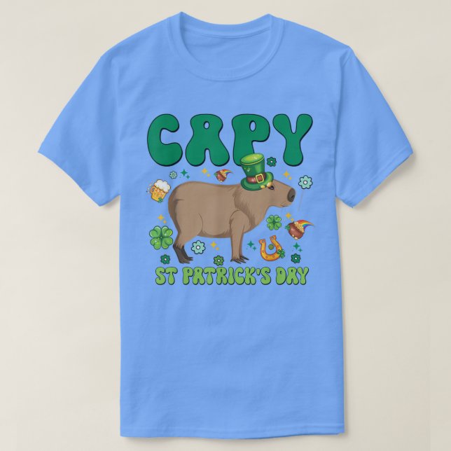 Camiseta Capy St Patrick's Day Funny Capybara Shamrock Luck (Diseño del anverso)