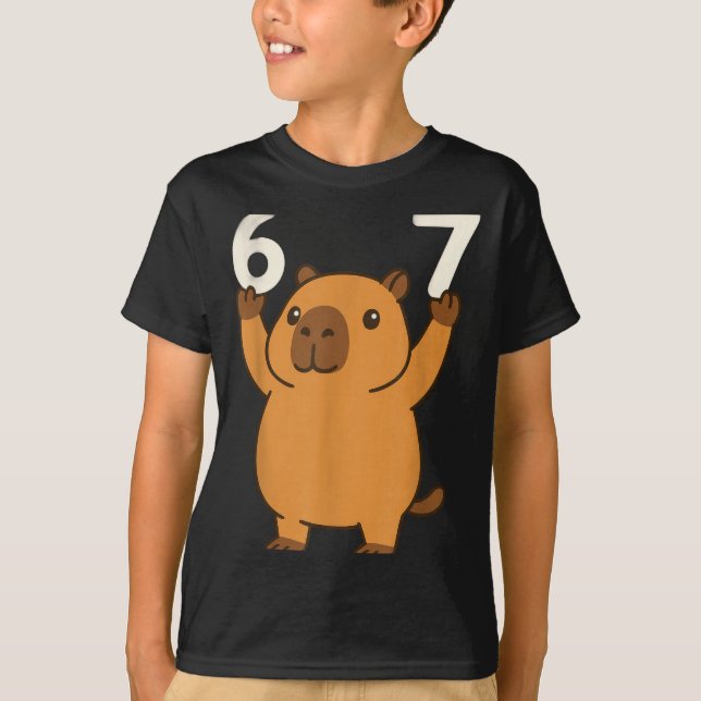 Camiseta Capybara 67 Meme Six Seven Funny  (Anverso)