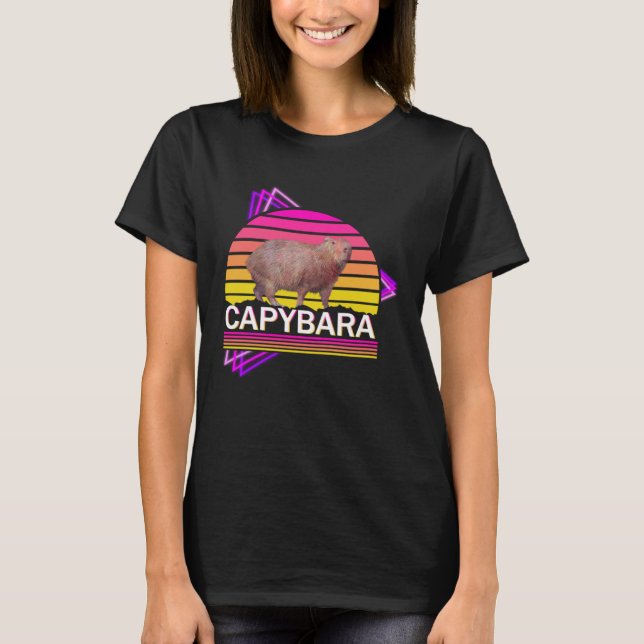 Camiseta Capybara 80 hombre retro vibe mujeres capibara (Anverso)