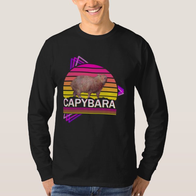 Camiseta Capybara 80s retro vibe man women  capybara (Anverso)