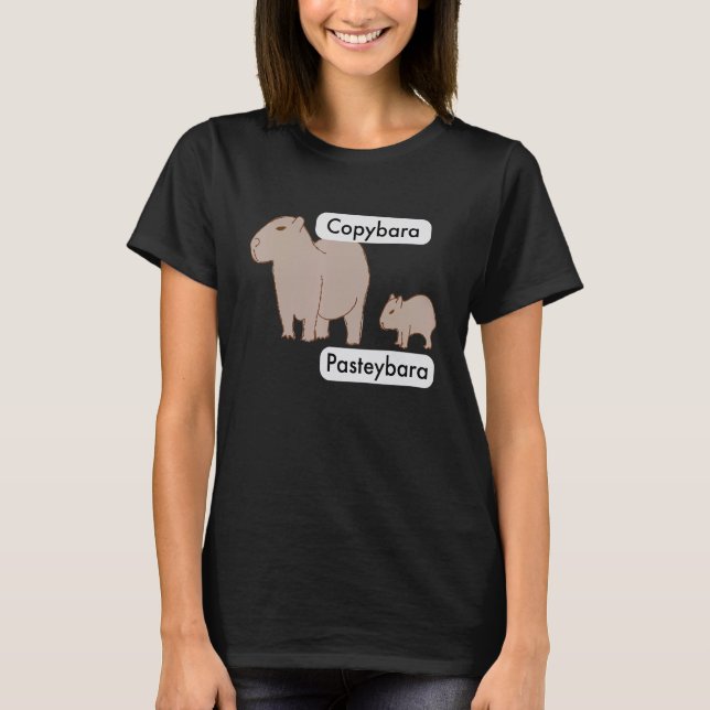 Camiseta Capybara and Baby Capybara Pup  Copy Paste Pun (Anverso)