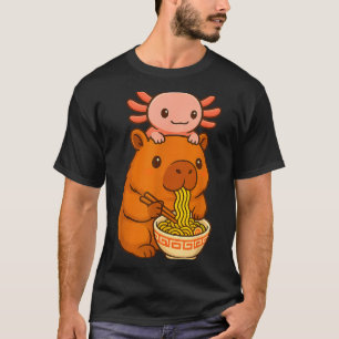 Camiseta Capybara Anime Ramen Axolotl Divertido Gráfico Kaw