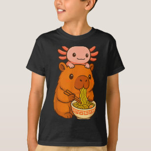 Camiseta Capybara Anime Ramen Axolotl Divertido Gráfico Kaw