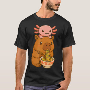 Camiseta Capybara Anime Ramen Axolotl Divertido Gráfico Kaw