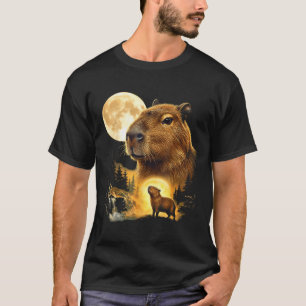 Camiseta Capybara aullando a la luna meme 90s animal