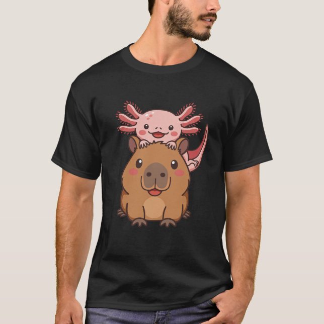 Camiseta Capybara Axolotl Kawaii Animal Lover Zoo Day (Anverso)