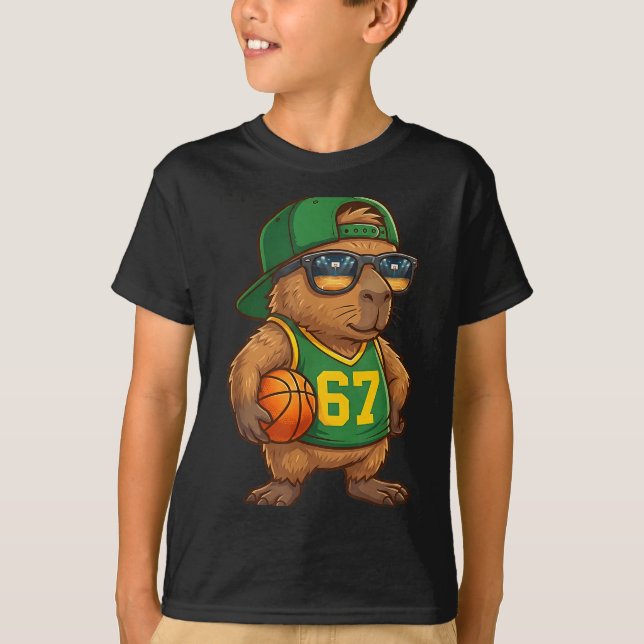 Camiseta Capybara Basketball 67 Gen Alpha Slang Srts Men Bo (Anverso)