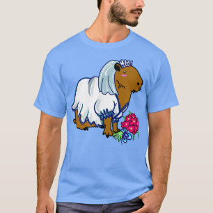 Camiseta Capybara Bride in A Wedding Dress Illustration T-S