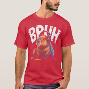 Camiseta Capybara Bruh Auriculares Videojuego divertido