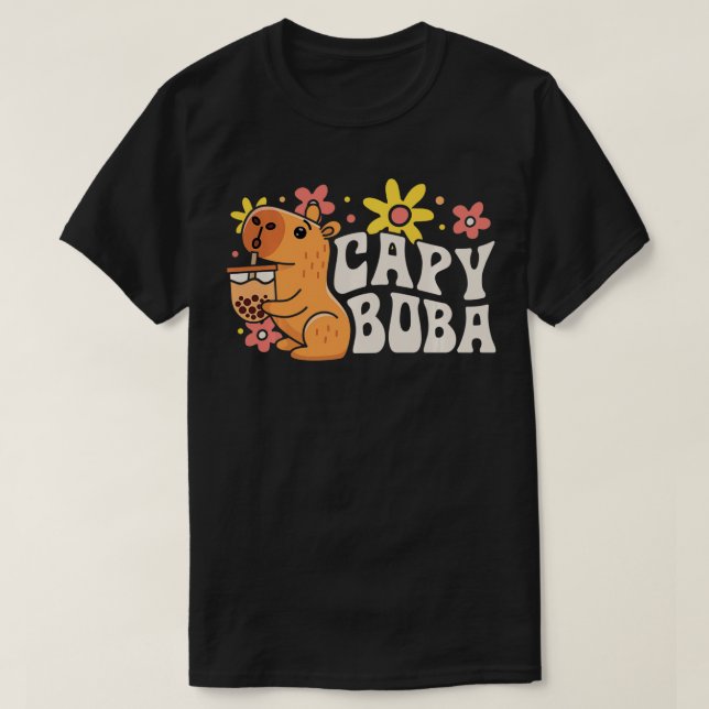 Camiseta Capybara Capy Boba Bubble Leche Tea Funny Rodent Y (Diseño del anverso)
