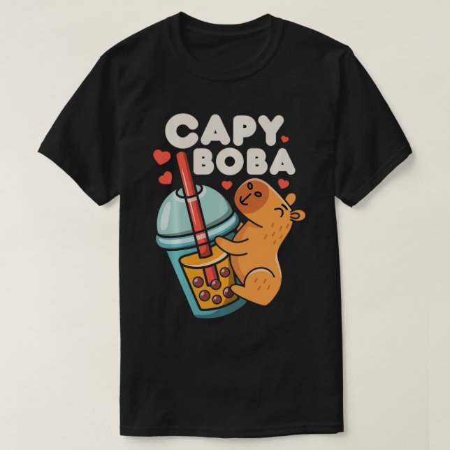 Camiseta Capybara Capy Boba Bubble Leche Tea Funny Rodent Y (Diseño del anverso)