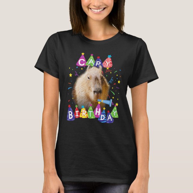 Camiseta Capybara Capy cumpleaños Feliz cumpleaños Capybara (Anverso)