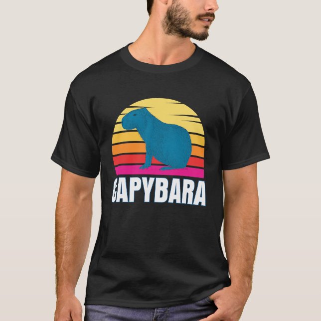Camiseta Capybara  Capybara  Rodent Pet Animal Sunset (Anverso)