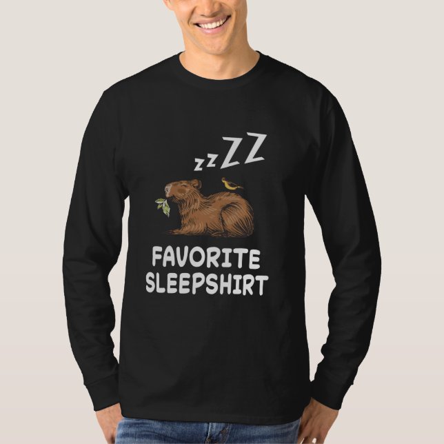 Camiseta Capybara Capybaras Nap Dormir Pajama Noche (Anverso)
