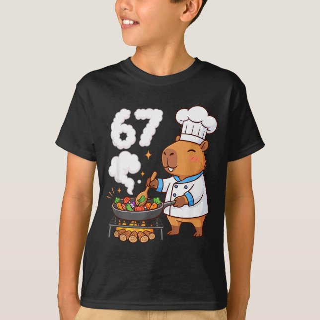 Camiseta Capybara Chef 67 Six Seven Funny Brain Rot Meme Gr (Anverso)