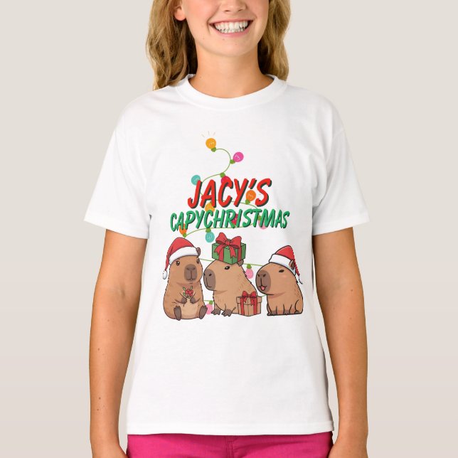 Camiseta Capybara Christmas Holiday  (Anverso)