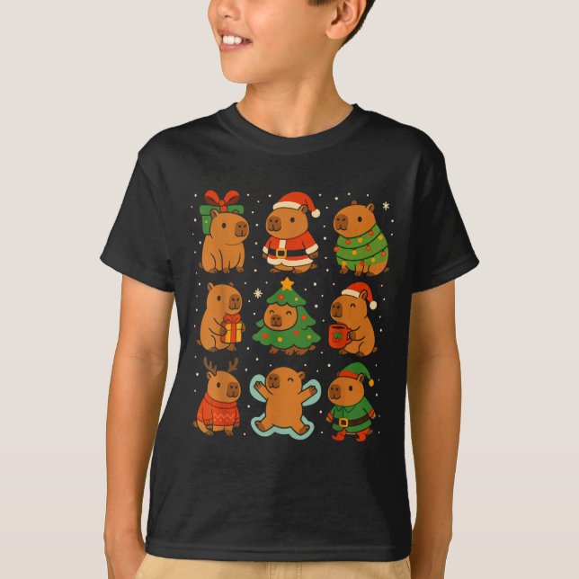 Camiseta Capybara Christmas Shirt, Funny Capy Holidays  (Anverso)