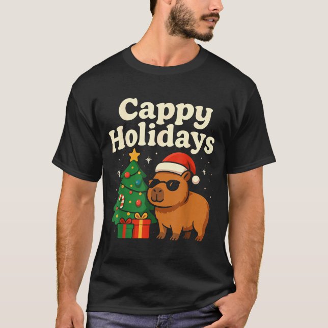 Camiseta Capybara Christmas Shirt, Funny Capy Holidays  (Anverso)