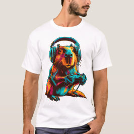 Camiseta Capybara Divertido Jugador Juego Video Juegos Gráf