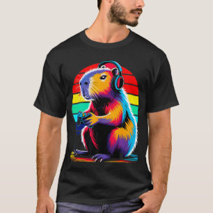 Camiseta Capybara Divertido Roedor Amante De Videojuegos