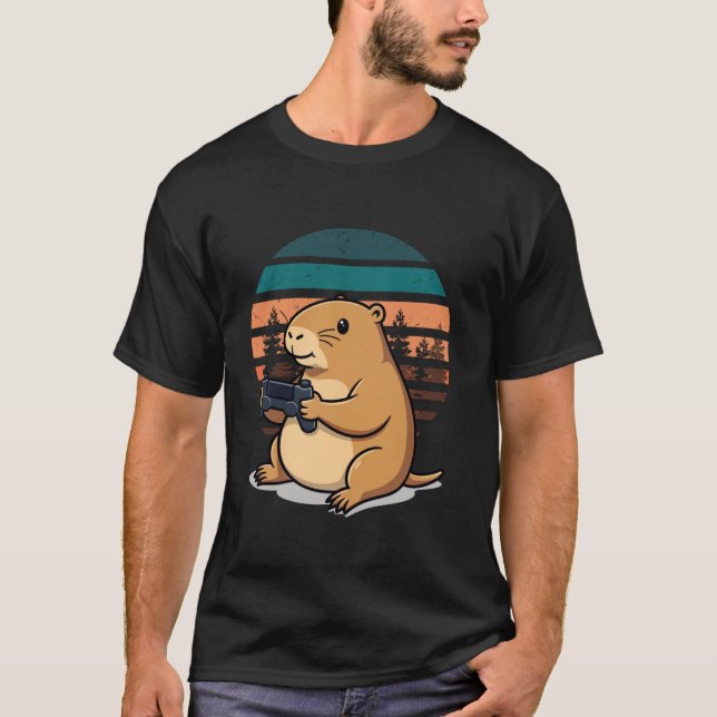 Camiseta Capybara divertidos juegos de video retro para niñ (Anverso)