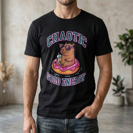 Camiseta Capybara Donut Floatie de Energía Caótica Buena