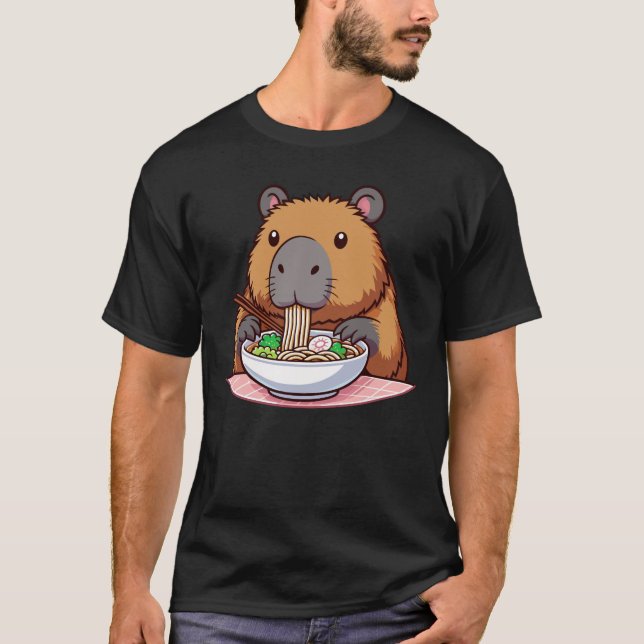 Camiseta Capybara Eating Ramen (Anverso)