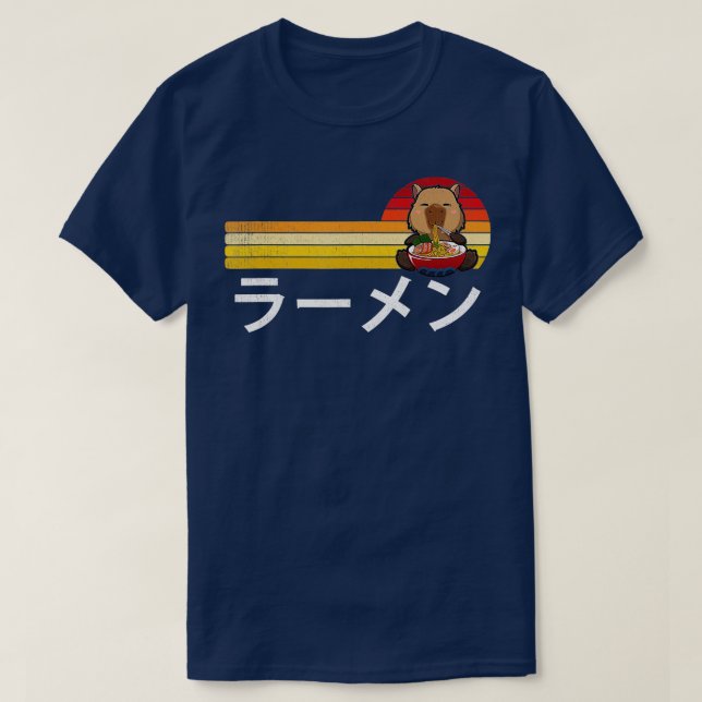 Camiseta Capybara Eating Ramen Funny Japanese Food Capibara (Diseño del anverso)