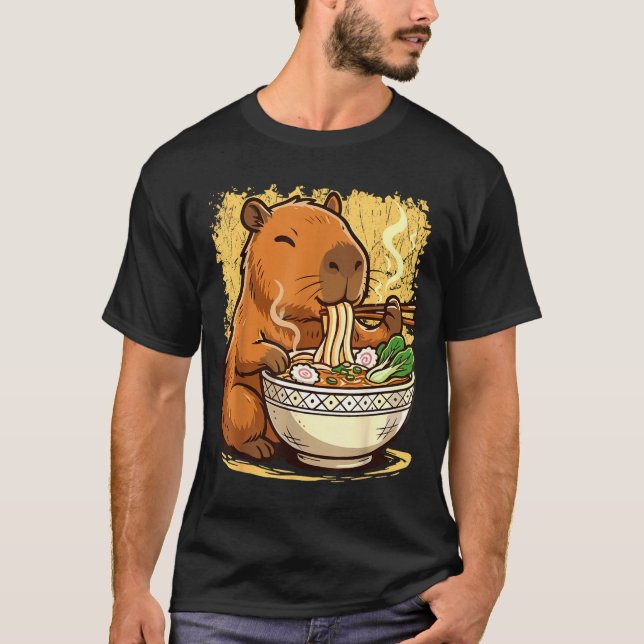 Camiseta Capybara Eating Ramen Noodles  (Anverso)