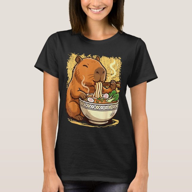 Camiseta Capybara Eating Ramen Noodles  (Anverso)