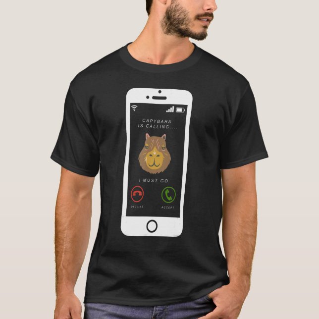 Camiseta Capybara está llamando al capibara humorístico Rod (Anverso)