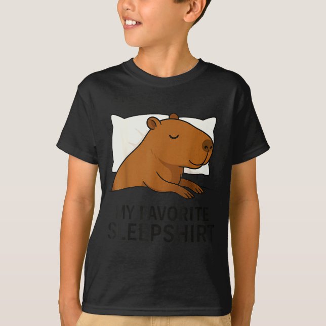Camiseta Capybara Favorite Sleepshirt Sleeng Pajamas Boys G (Anverso)