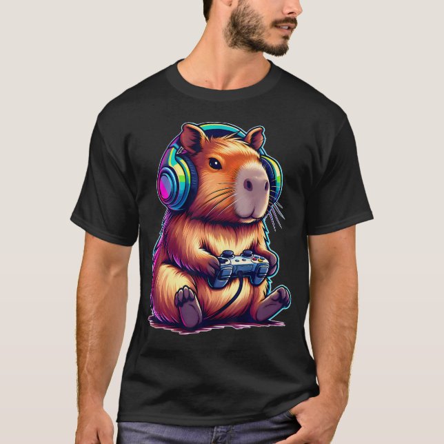 Camiseta Capybara Funny Video Games Lover Capybara Console  (Anverso)