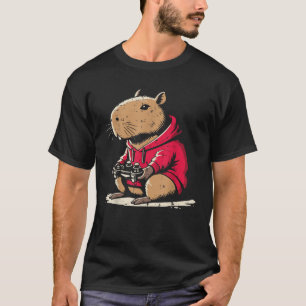 Camiseta Capybara Gamer Gracioso video juegos capy roedores