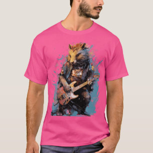 Camiseta Capybara Guitarrista de Rock
