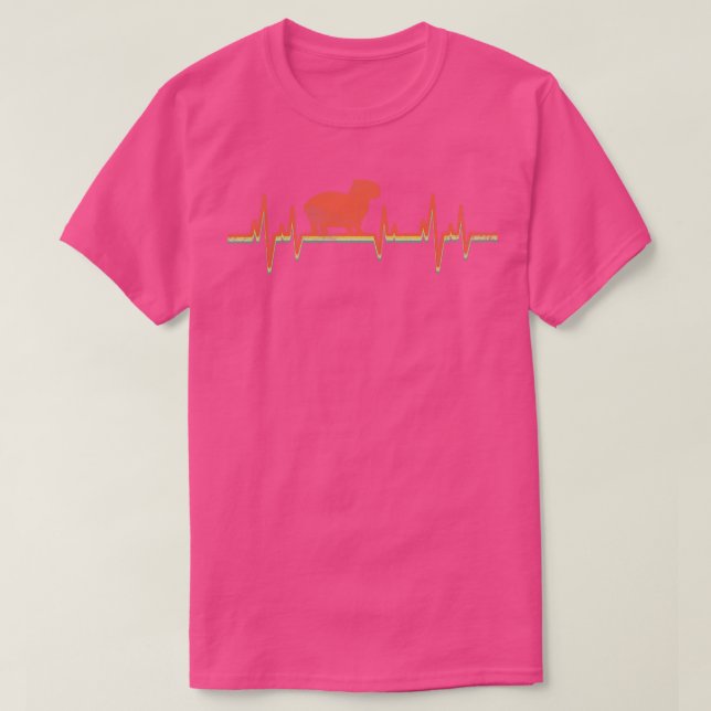 Camiseta Capybara Heartbeat Vintage (Diseño del anverso)